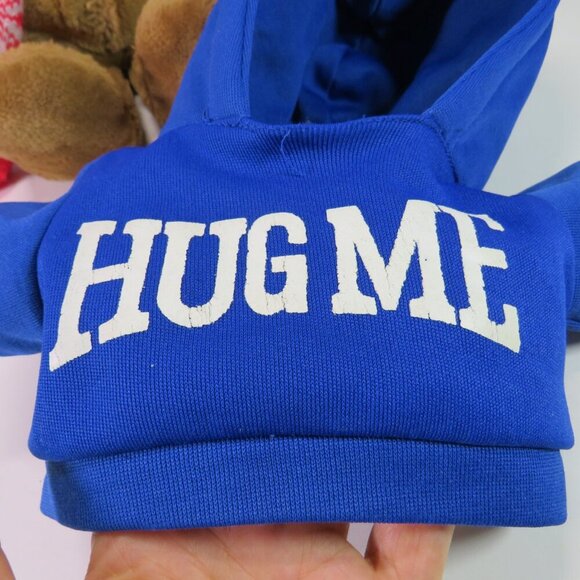 TEDDY BEAR WEARING HOODIE (can come off) 14" long Stuffed Animal PLUSH knit hat - Picture 10 of 12